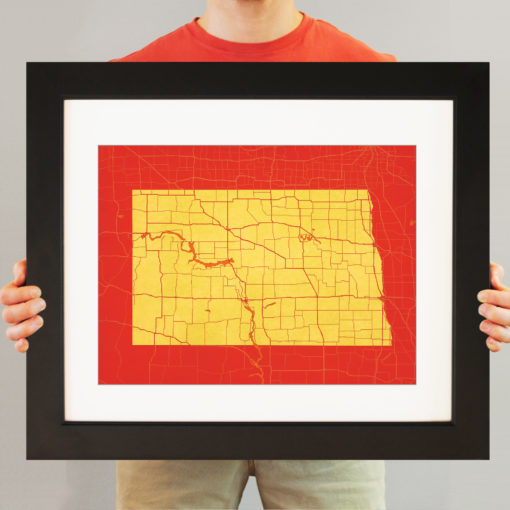 North Dakota Map Art by City Prints - Image 3