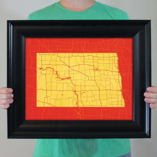 North Dakota Map Art by City Prints - Image 4