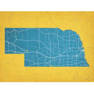 Nebraska Map Art by City Prints