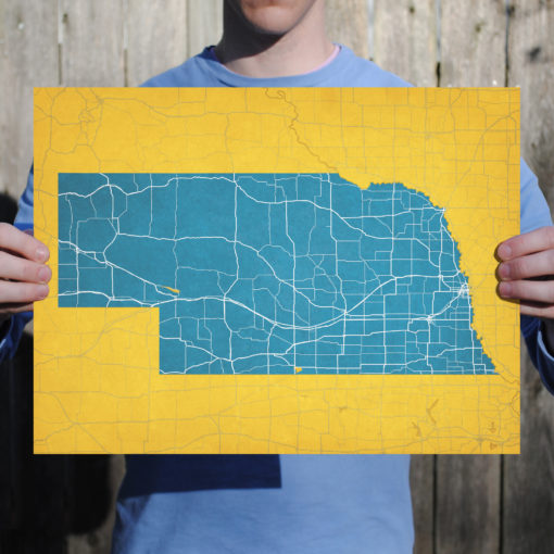 Nebraska Map Art by City Prints - Image 2