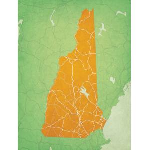 New Hampshire Map Art by City Prints