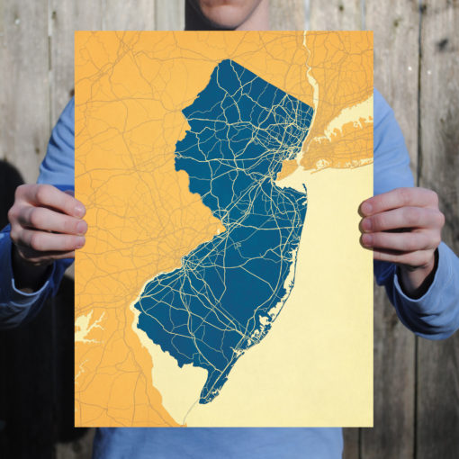 New Jersey Map Art by City Prints - Image 2