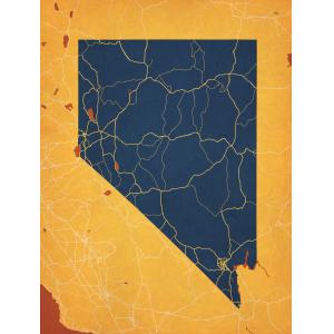 Nevada Map Art by City Prints