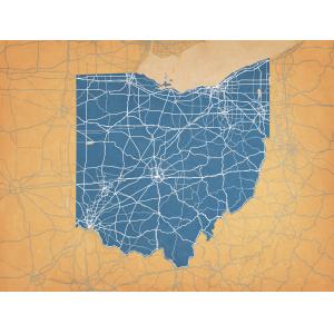 Ohio Map Art by City Prints