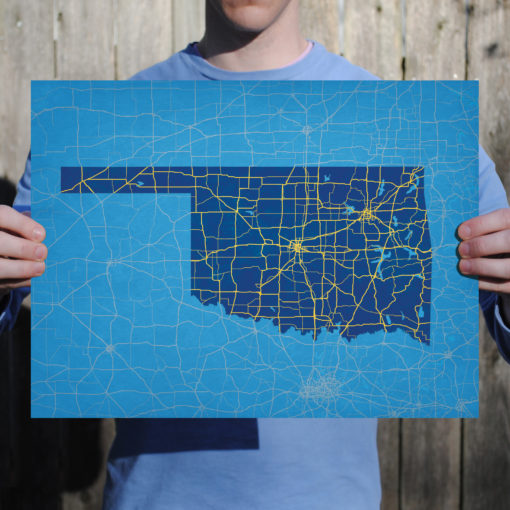 Oklahoma Map Art by City Prints - Image 2