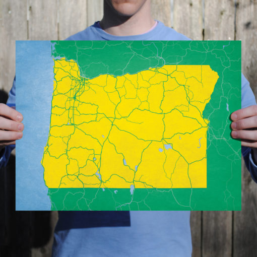 Oregon Map Art by City Prints - Image 2