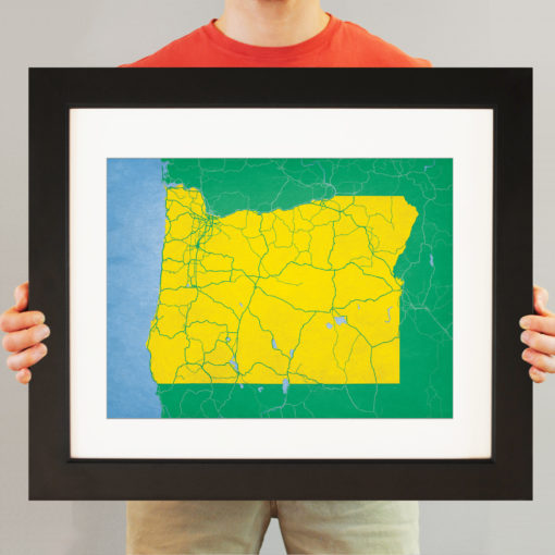Oregon Map Art by City Prints - Image 3