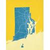 Rhode Island Map Art by City Prints