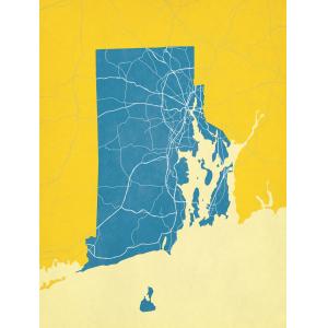 Rhode Island Map Art by City Prints