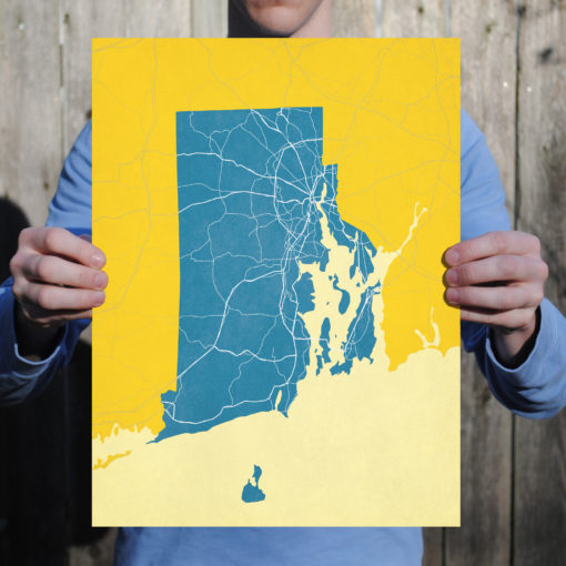 Rhode Island Map Art by City Prints - Image 2