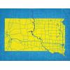 South Dakota Map Art by City Prints