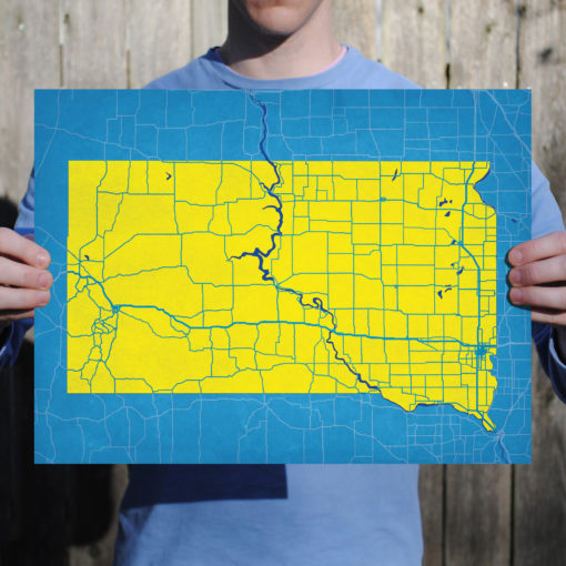 South Dakota Map Art by City Prints - Image 2