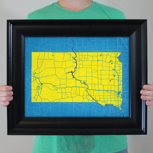South Dakota Map Art by City Prints - Image 4