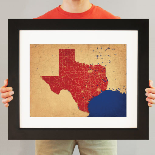Texas Map Art by City Prints - Image 3