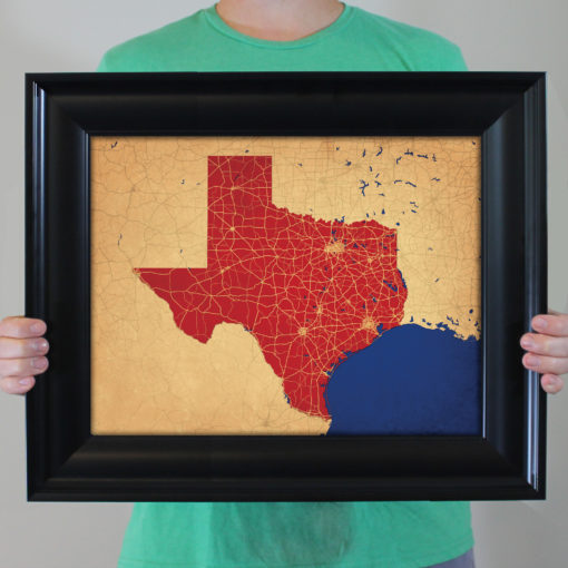 Texas Map Art by City Prints - Image 4