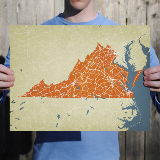 Virginia Map Art by City Prints - Image 2