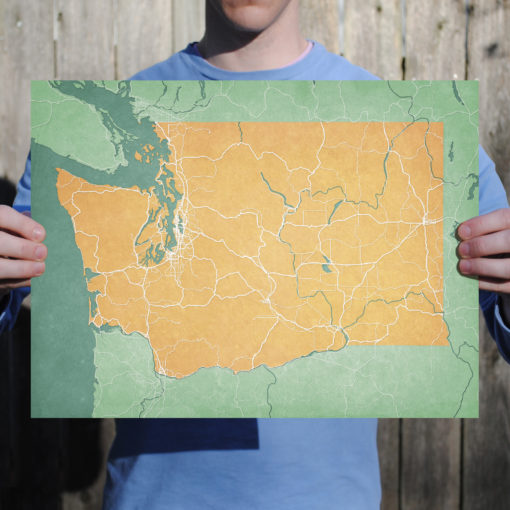 Washington Map Art by City Prints - Image 2