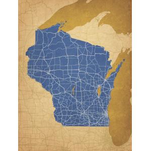 Wisconsin Map Art by City Prints