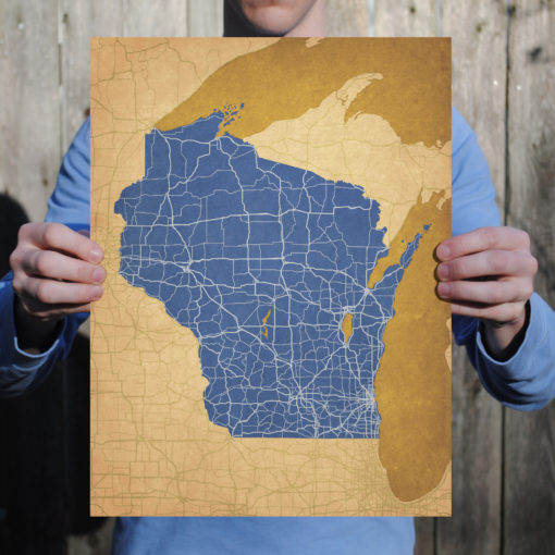 Wisconsin Map Art by City Prints - Image 2
