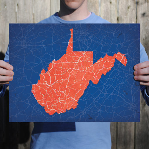 West Virginia Map Art by City Prints - Image 2