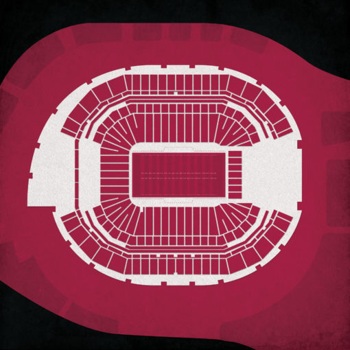 Univeristy of Phoenix Stadium Map Art by City Prints