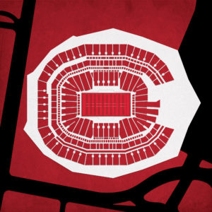 Mercedes-Benz Stadium Map Art by City Prints