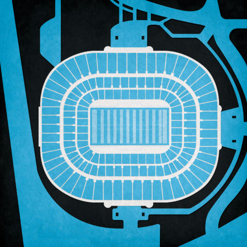 Bank of America Stadium Map Art by City Prints