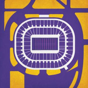 Hubert H. Humphrey Metrodome Map Art by City Prints