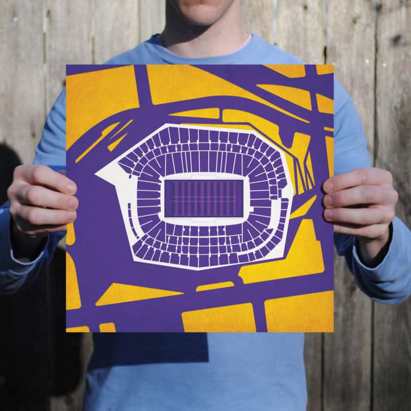 U.S. Bank Stadium Map Art by City Prints - The Map Shop