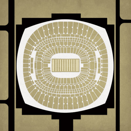 Mercedes-Benz Superdome Map Art by City Prints