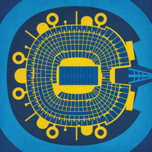 Qualcomm Stadium Map Art by City Prints
