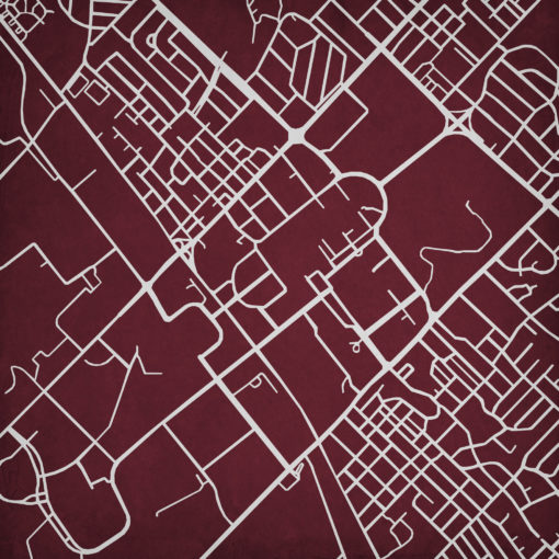 Texas A&M University Campus Map Art by City Prints