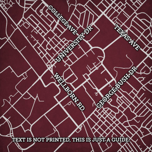Texas A&M University Campus Map Art by City Prints - Image 2