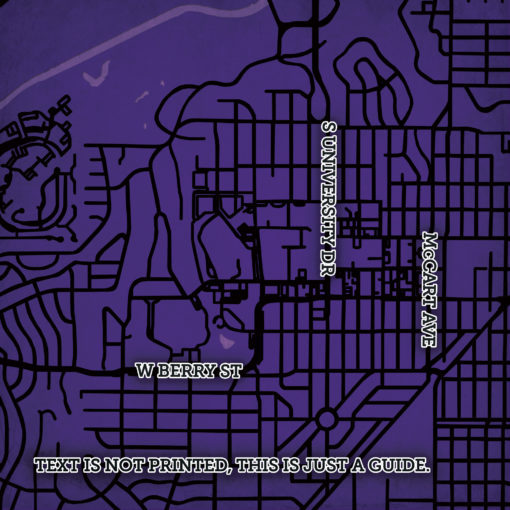 Texas Christian University Campus Map Art by City Prints - Image 2