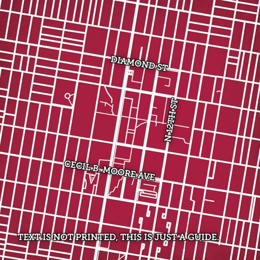 Temple University Campus Map Art by City Prints - Image 2