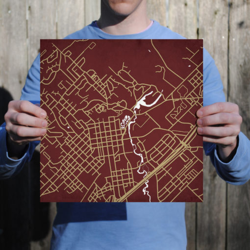 Texas State Univesity, San Marcos Campus Map Art by City Prints - Image 3