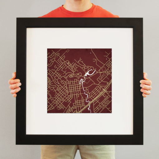 Texas State Univesity, San Marcos Campus Map Art by City Prints - Image 4