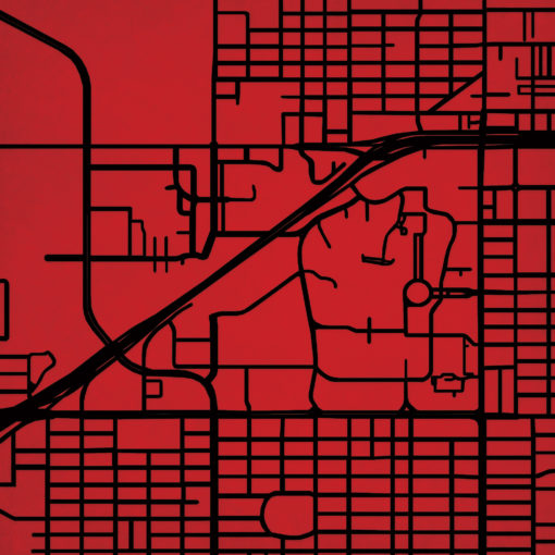 Texas Tech University Campus Map Art by City Prints