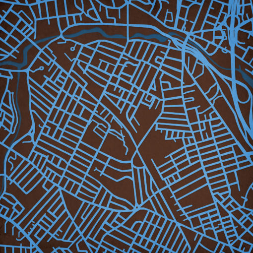 Tufts University Campus Map Art by City Prints