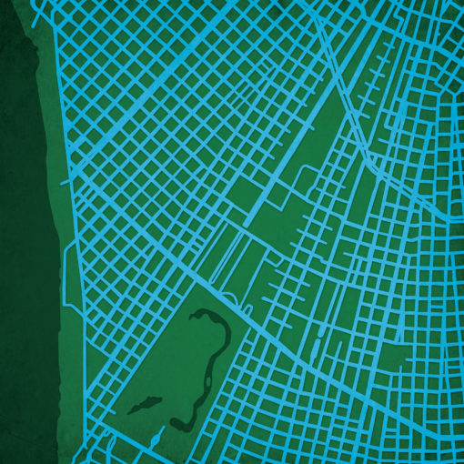 Tulane University Campus Map Art by City Prints