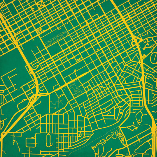 University of Alabama at Birmingham Campus Map Art by City Prints