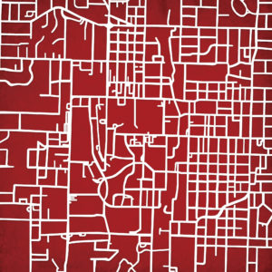 University of Arkansas Campus Map Art by City Prints