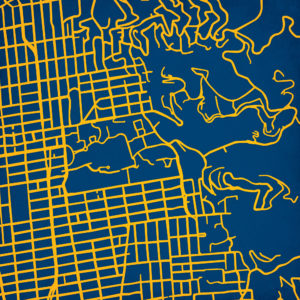 University of California, Berkeley Campus Map Art by City Prints