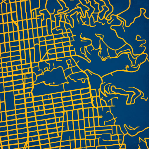 University of California, Berkeley Campus Map Art by City Prints