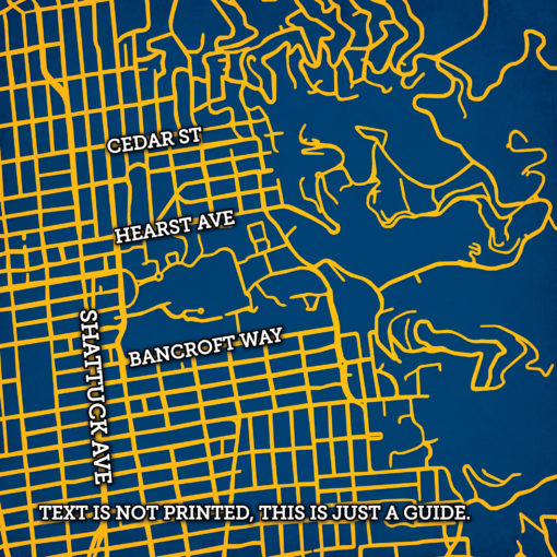 University of California, Berkeley Campus Map Art by City Prints - Image 2