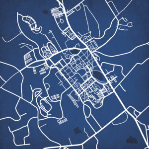 University of Connecticut Campus Map Art by City Prints