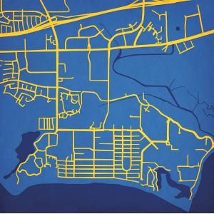 University of California, Santa Barbara Campus Map Art by City Prints