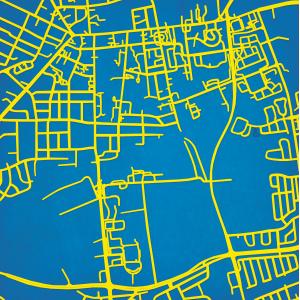 University of Delaware Campus Map Art by City Prints