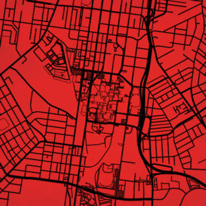 University of Louisville Campus Map Art by City Prints
