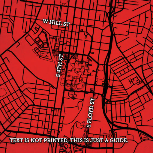 University of Louisville Campus Map Art by City Prints - Image 2